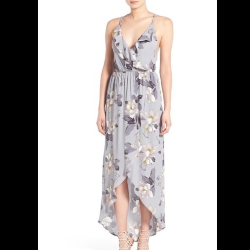 ASTR the Label Ruffle Surplice High/Low Maxi M